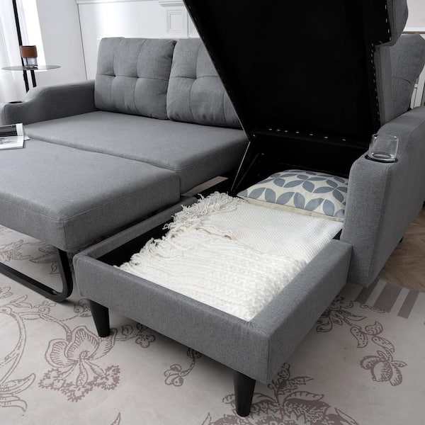 Harper & Bright Designs 74.8 in. L Shaped Fabric Sectional Sofa in