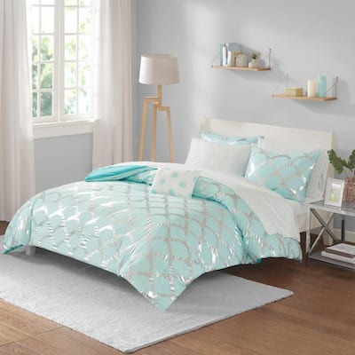 Aqua Comforters Bedding Sets The Home Depot