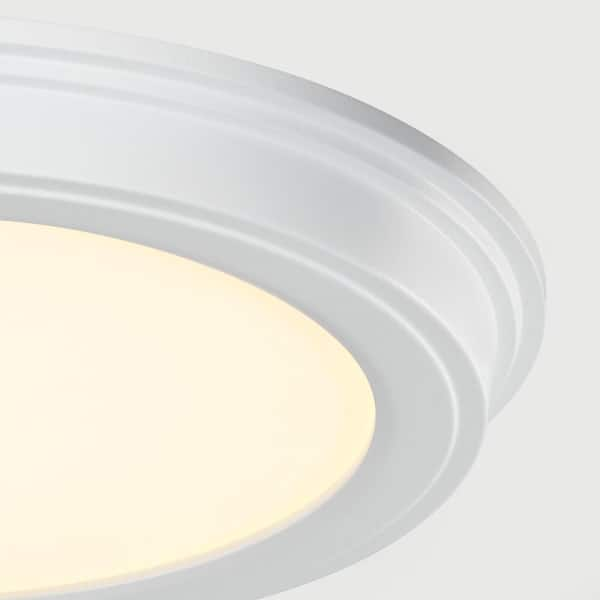 Commercial Electric 7 in. White Selectable LED Round Flush Mount