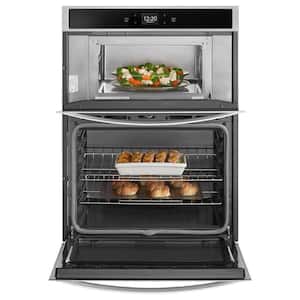 27 in. Electric Smart Wall Oven with Built-In Microwave with Touchscreen in Stainless Steel