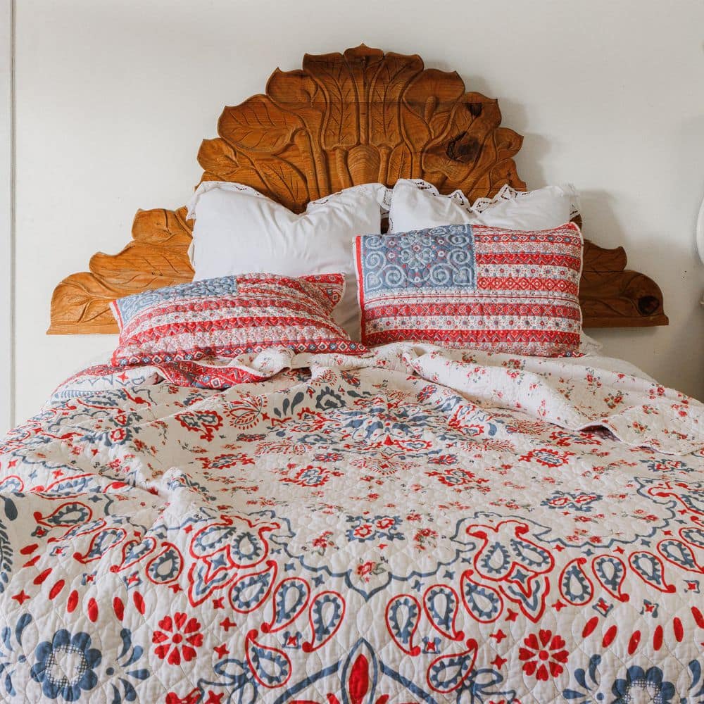 Boho Americana 3-Piece Multi-Colored Paisley Cotton King Quilt Set price history on PriceWatchPro