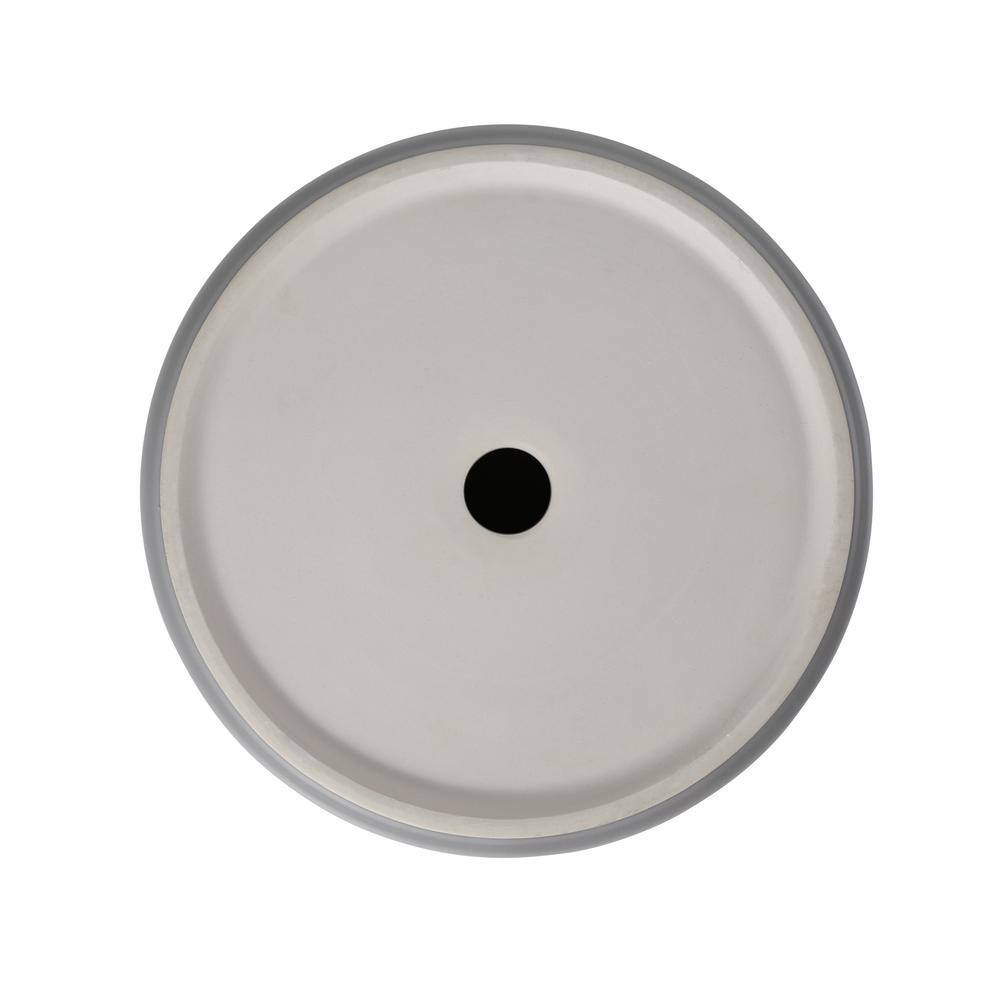 Gray Gloss Ceramic Round Vessel Bathroom Sink