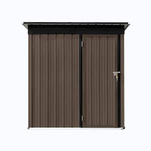 5 ft. W x 4 ft. D Outdoor Metal Brown&Black Garden Sheds Storage Sheds with Lockable Doors (20 sq. ft.)