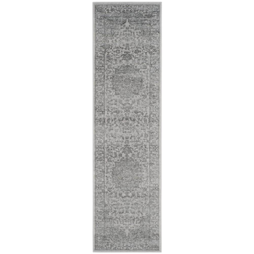 SAFAVIEH Carnegie Cream/Dark Gray 2 ft. x 8 ft. Border Distressed