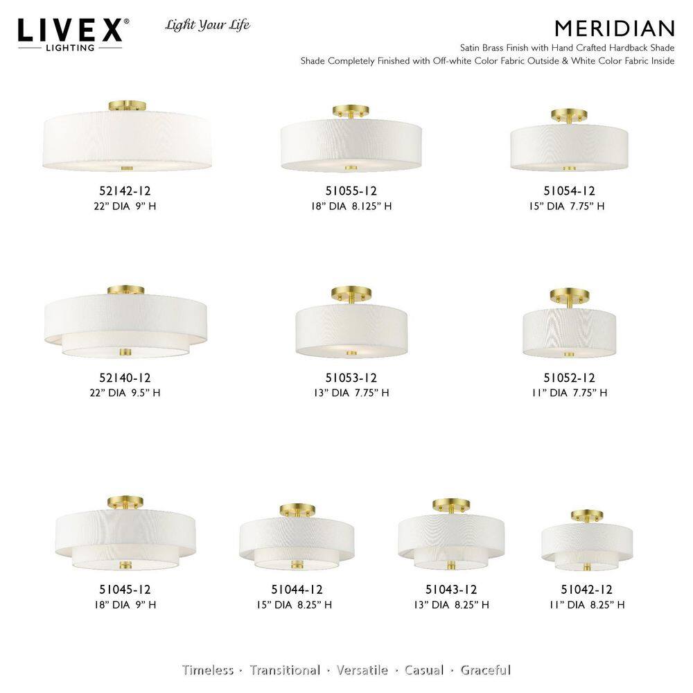 Satin Brass 18'' Drum Semi-Flush Mount Ceiling Light
