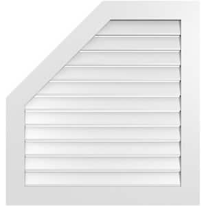 36 in. x 38 in. Octagonal Surface Mount PVC Gable Vent: Functional with Standard Frame