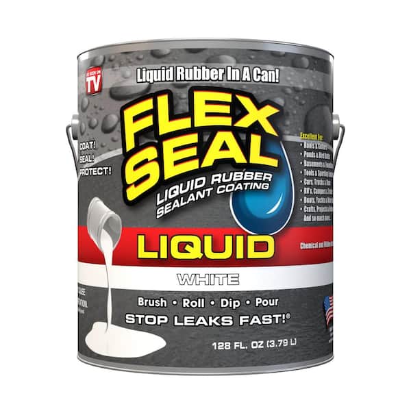 Flex Seal Family of Products Flex Seal Liquid White 1 gal. Liquid Rubber Sealant Coating (2-Piece)