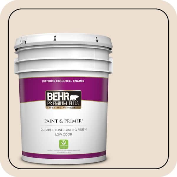 BEHR PREMIUM PLUS 5 gal. #W-F-120 Natural Linen Eggshell Enamel Low Odor Interior Paint & Primer