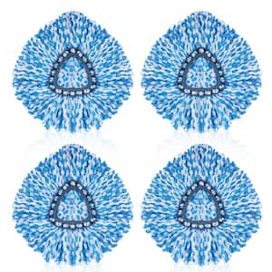 Spin Mop Head Replacement Refill, Microfiber Mop Head, Compatible with O Ceda EasyWring 1 Tank System, Blue (4-Pack)