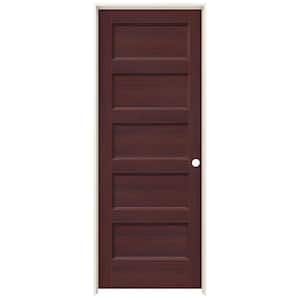 30 in. x 80 in. Conmore Black Cherry Stain Smooth Solid Core Molded Composite Single Prehung Interior Door