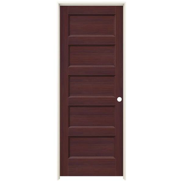 JELD-WEN 30 in. x 80 in. Conmore Black Cherry Stain Smooth Solid Core Molded Composite Single Prehung Interior Door