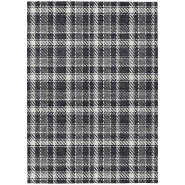 Chantille ACN563 Black 8 ft. x 10 ft. Machine Washable Indoor/Outdoor Geometric Area Rug