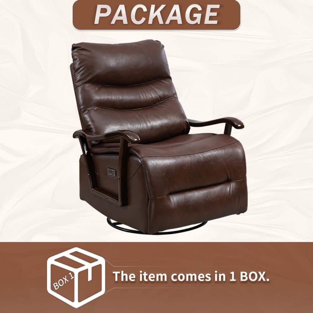 Image showing the brown recliner and its single box packaging.