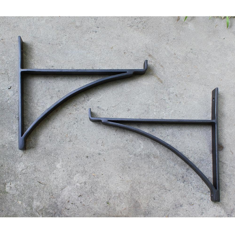 Black Wrought Iron Mission Style Shelf Bracket