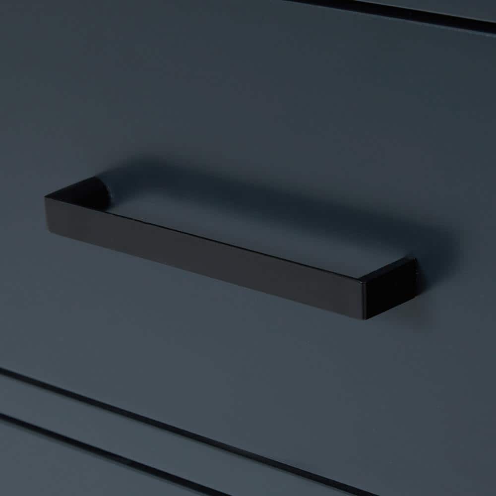 Midnight Blue Hardwood Single Freestanding Vanity Cabinet