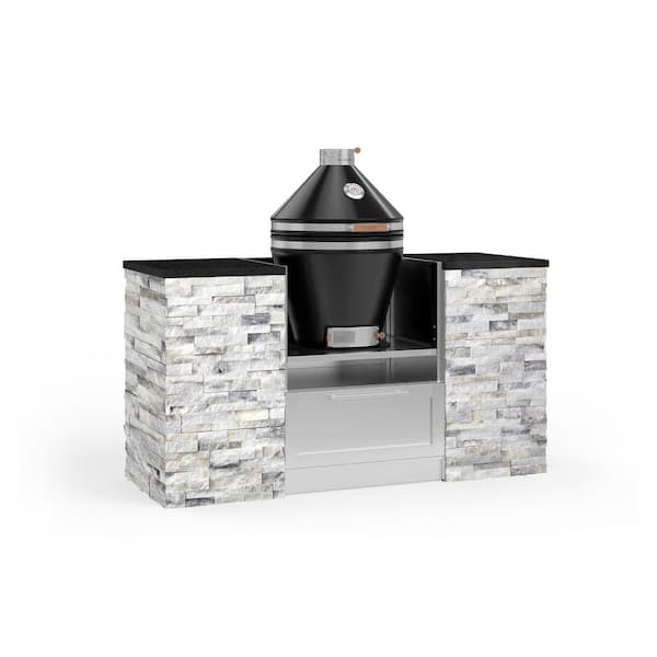 NewAge Products Signature Series Stainless Steel 67.16 in. x 25.5 in. x 57.5 in. 6-Piece Outdoor Kitchen Cabinet Set with Kamado Grill