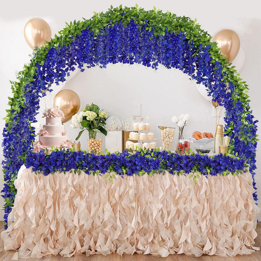 86.6 in. Royal Blue Indoor/Outdoor Artificial Wisteria Hanging