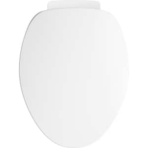 PureWarmth Elongated Closed Front Toilet Seat in Biscuit