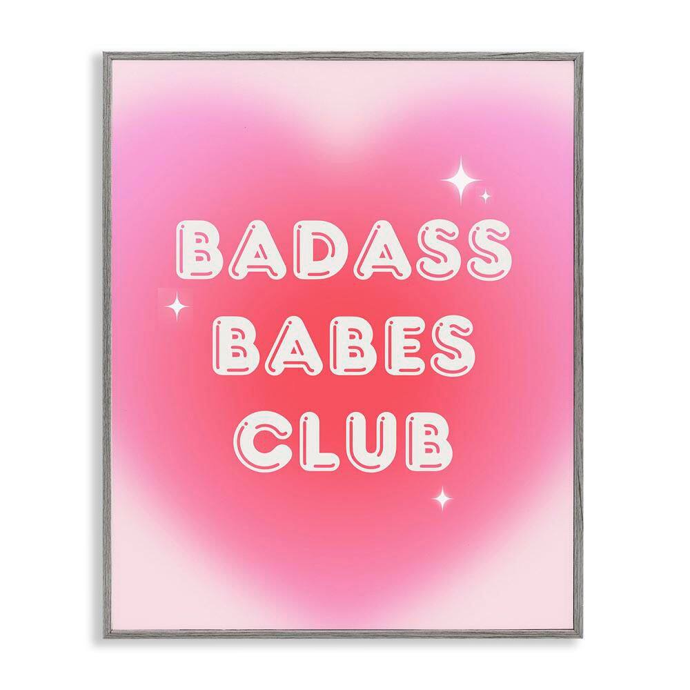Bad*ss Babes Club by House of Lulu Gray Framed Typography Giclee Art Print 14 in. x 11 in. price history on PriceWatchPro