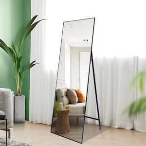 TA 65.2 in. x 22.2 in. Black Modern Rectangle Metal Framed Full-Length Standing Mirror
