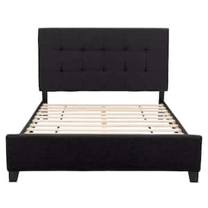 Ellery Black Fabric Queen Tufted Bed