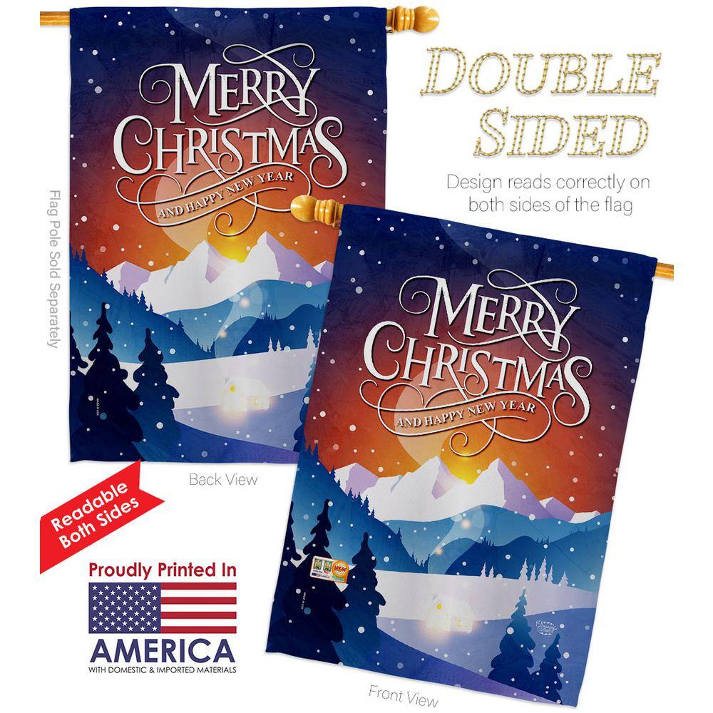 Winter Wonderland Merry Christmas Double-Sided Polyester House Flag
