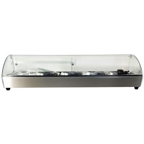 55 in. W 16Qt. Commercial NSF Countertop Heated Display Buffet Server Case in Stainless Steel with 5 Pan