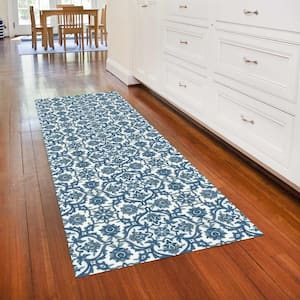 FlorArt Damascus 22 in. x 69 in. Low Profile Rubber Backed Kitchen Mat
