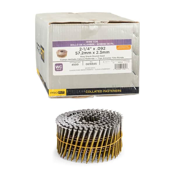 2 in. x. 092 15 ° Hot Dipped Galvanized Ring Shank Wire Coil Siding Nails (4500-Count)