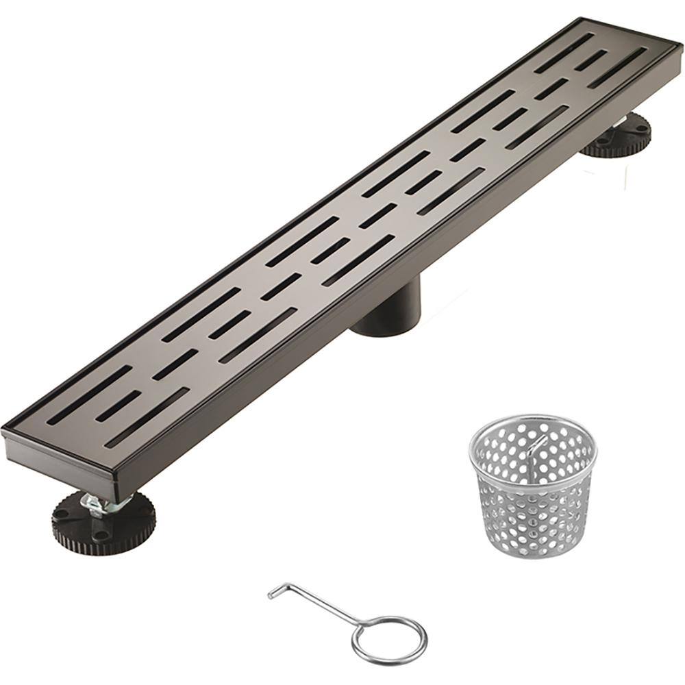 36 in. Linear Stainless Steel Shower Drain with Slot Pattern, Venetian Bronze price history on PriceWatchPro