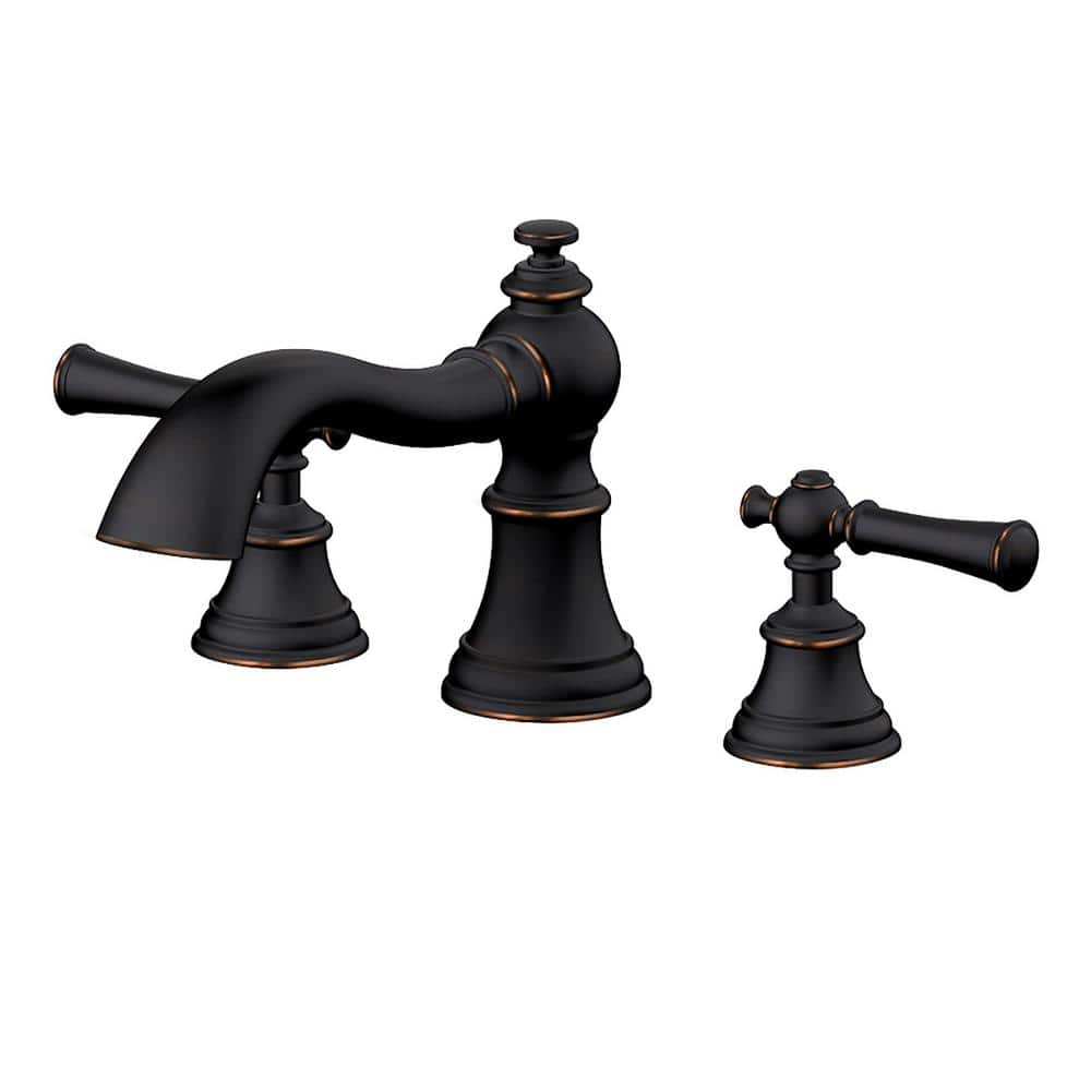 Tosca Annette Oil Rubbed Bronze 2-Handle 8-in Widespread WaterSense Bathroom Sink Faucet with Drain