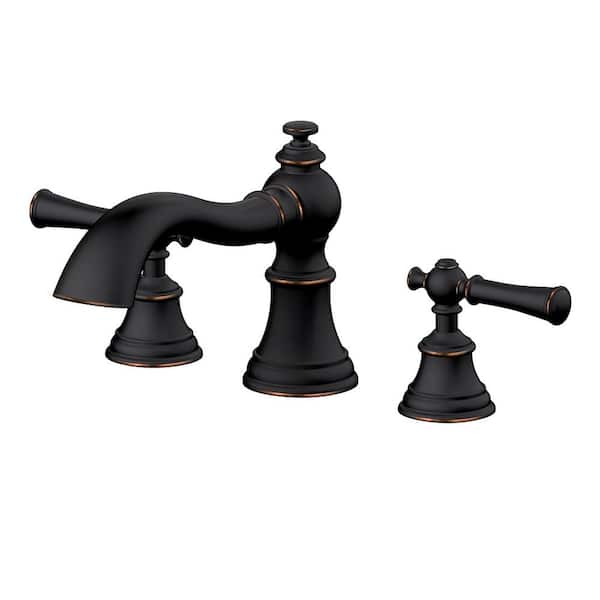 Tosca 8-in widespread 2-Handle bathroom faucet with pop-up drain in Oil-Rubbed Bronze