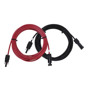 20 ft. 12AWG Solar Panel Extension Cable w/ Female and Male Connectors 20 ft. 12AWG 1 Pair 20 ft. 12 Gauge Red and Black