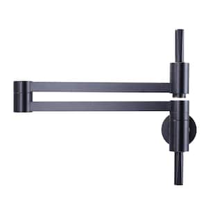 Brass Wall Mounted Pot Filler with 2-Handle in Oil Rubbed Bronze