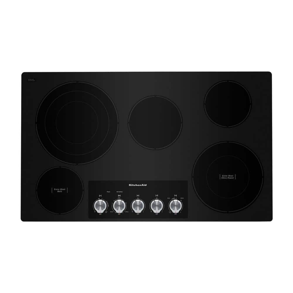 36 in. Radiant Electric Cooktop in Black with 5-Elements and Knob Controls