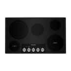 36 in. Radiant Electric Cooktop in Black with 5-Elements and Knob Controls