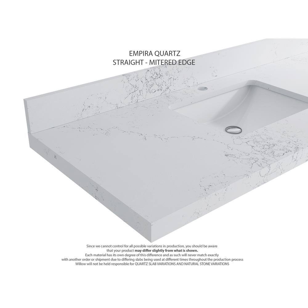 Natural Mango Double Sink Bathroom Vanity with Empira White Countertop