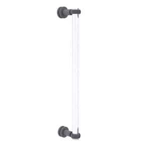 Clearview 18 in. Single Side Shower Door Pull with Twisted Accents in Matte Gray