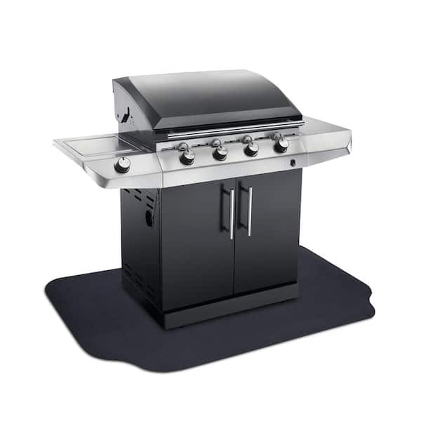 GrillTex 39 in. x 72 in. Black Under the Grill Protective Deck and