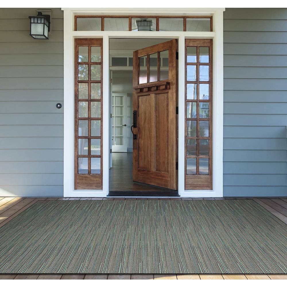 Monaco Transitional Blue Stripe Synthetic 2' x 3' Area Rug