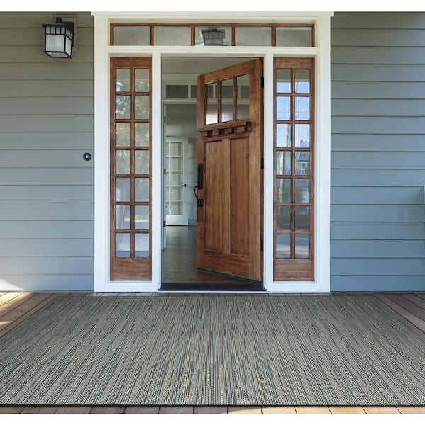 Monaco Larvotto Blue-Multi 2 ft. x 8 ft. Indoor/Outdoor Runner Rug
