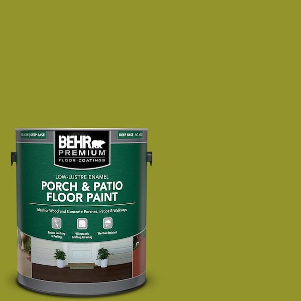 Behr Premium 1 Gal P350 7 Lazy Lizard Low Lustre Enamel Interior Exterior Porch And Patio Floor Paint The Home Depot