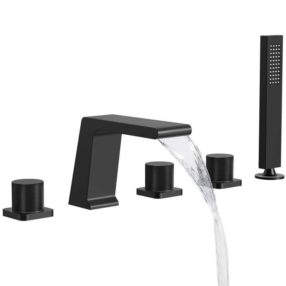 CRANACH 3Handle TubMount Roman Tub Faucet with Hand Shower in Matte