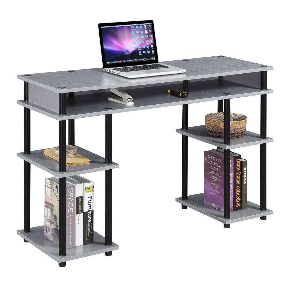 Modern Gray & Black No-Tools 48" Student Desk with Storage