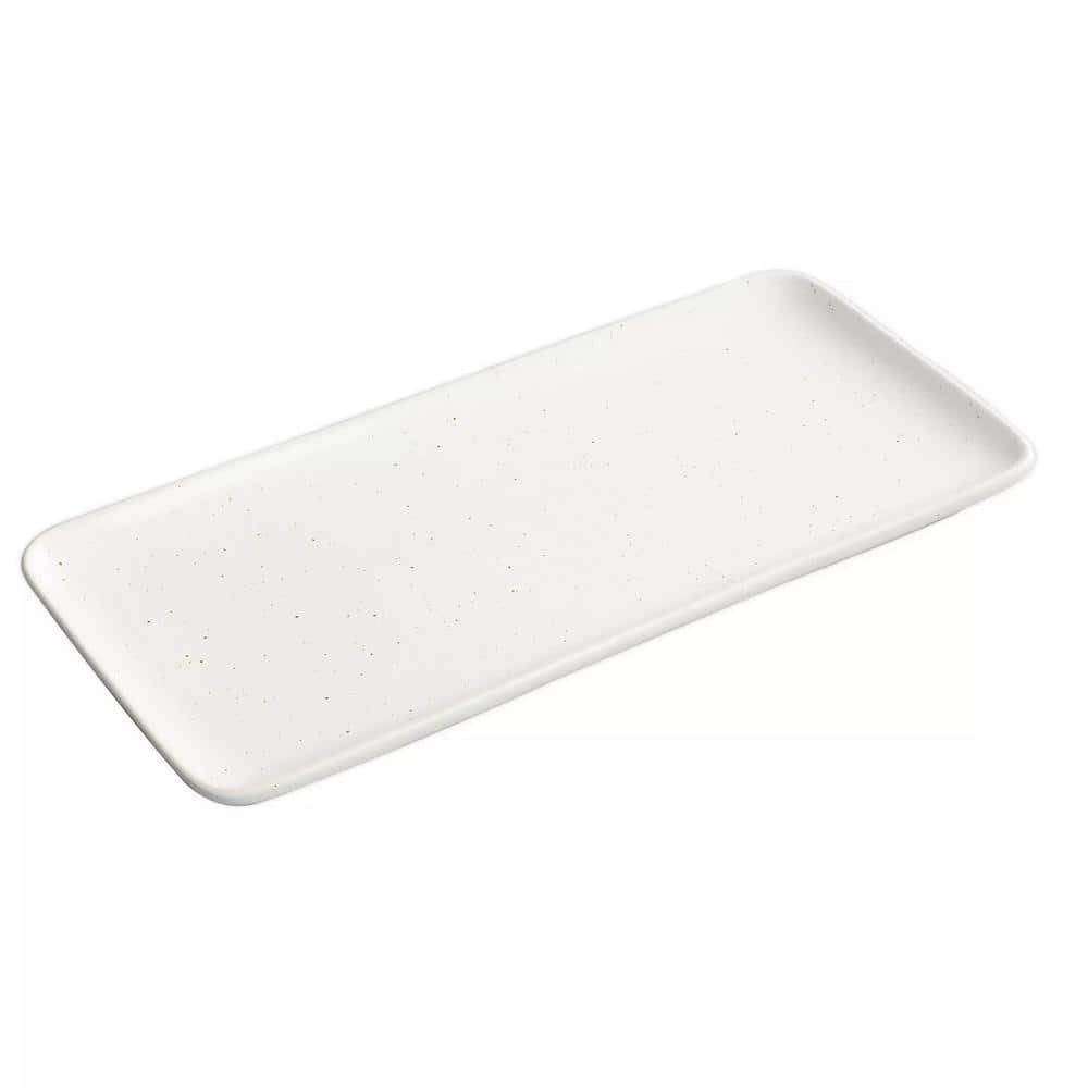 Landon White Stoneware Rectangle Serving Tray
