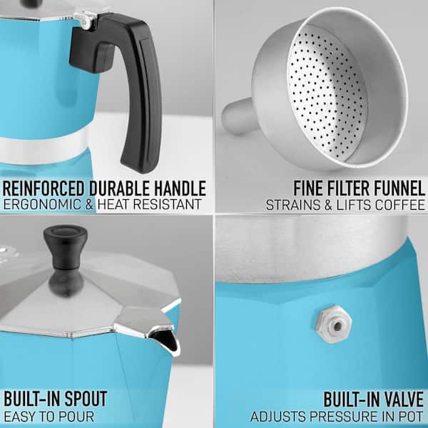 Zulay Kitchen 6-Cup Premium Moka Pot Stovetop Espresso Maker