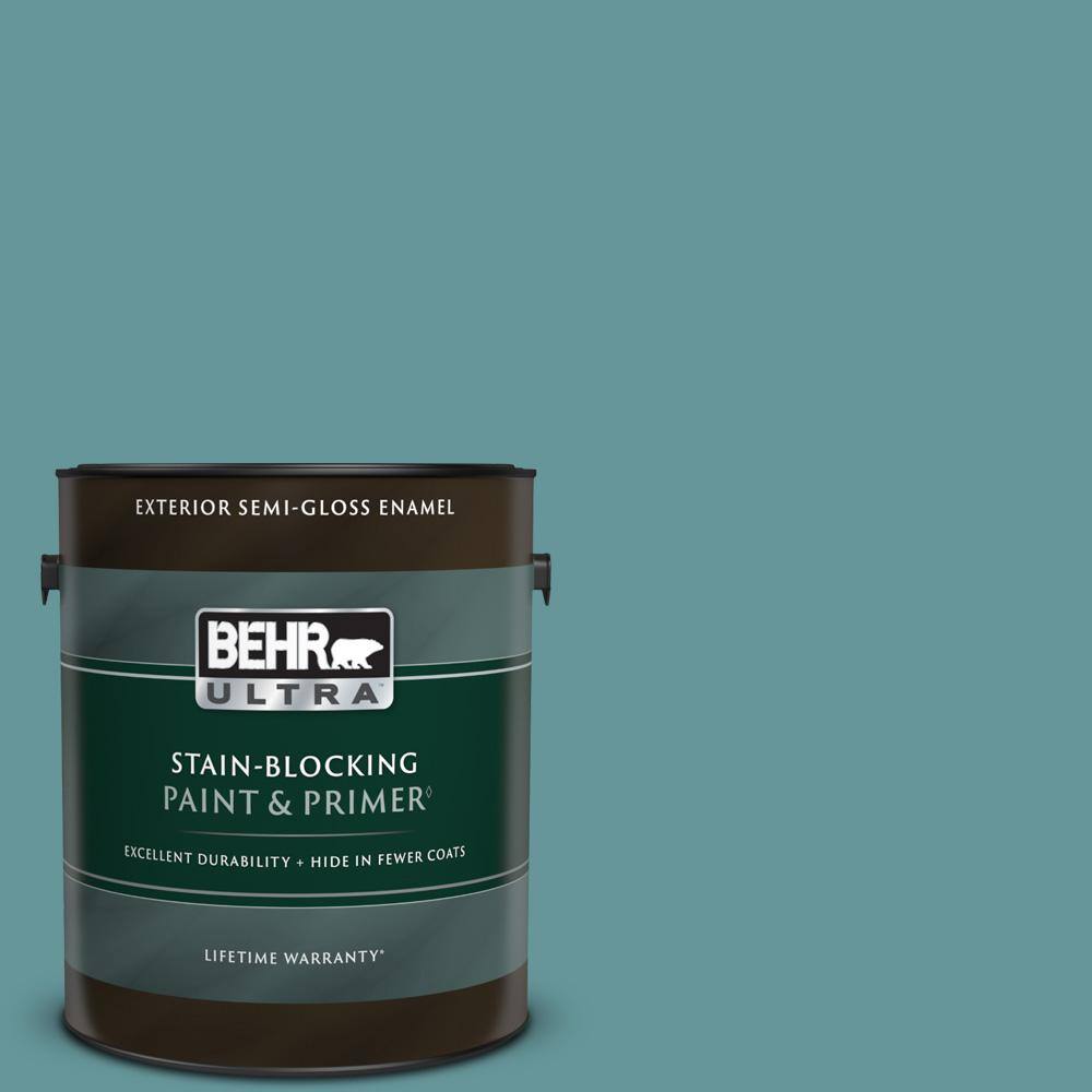 BEHR ULTRA 1 gal. MQ633 Vintage Teal SemiGloss Enamel Exterior Paint