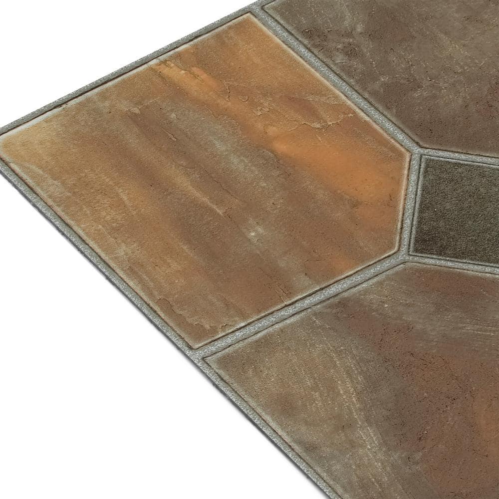 Sterling Rustic Slate Self-Adhesive 12-Inch Vinyl Floor Tiles