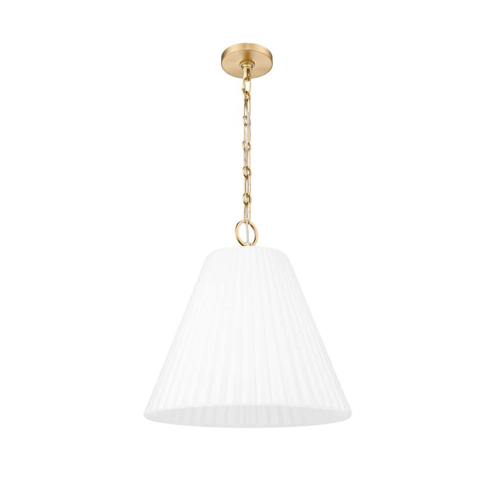 Modern Gold 18" Glass and Steel 3-Light Pendant