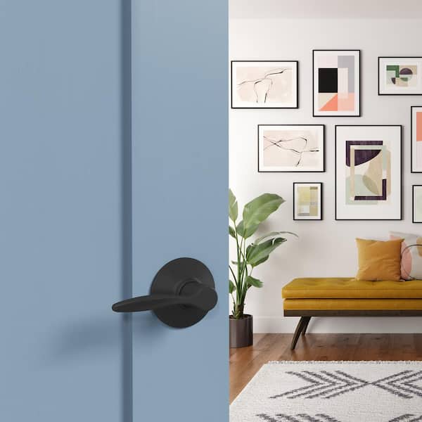 Schlage Delfayo Matte Black Passage Hall/Closet Door Handle F10